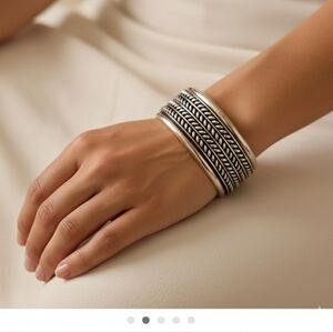 Chic Silver Rope Design Cuff Bracelet Vintage.